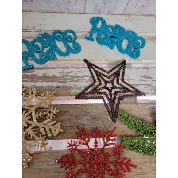 Glitter snowflake dragonfly Peace tree bird dove ornament xmas holiday tree - Picture 3 of 7